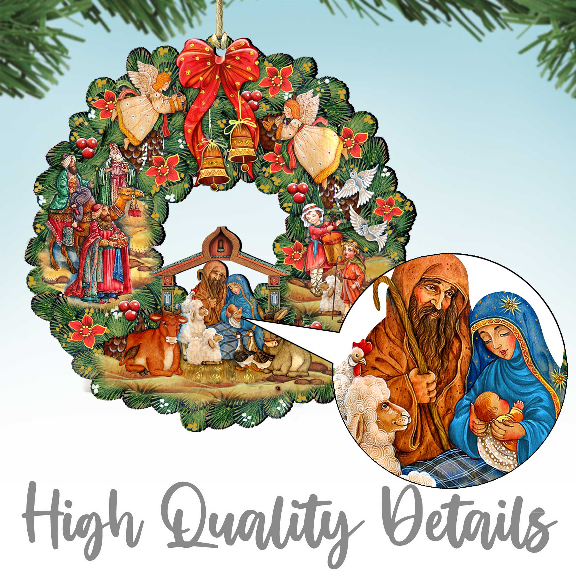 Morning in America Wooden Ornaments by Gelsinger - American Patriotic Decor - 8467104-DG