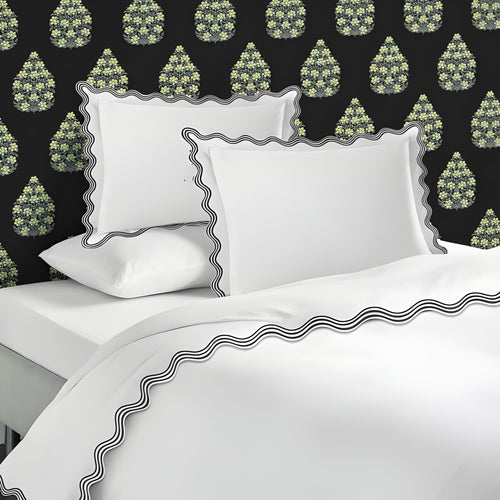 400TC Cotton Sateen Triple Scallop Embroidery Duvet Cover Set