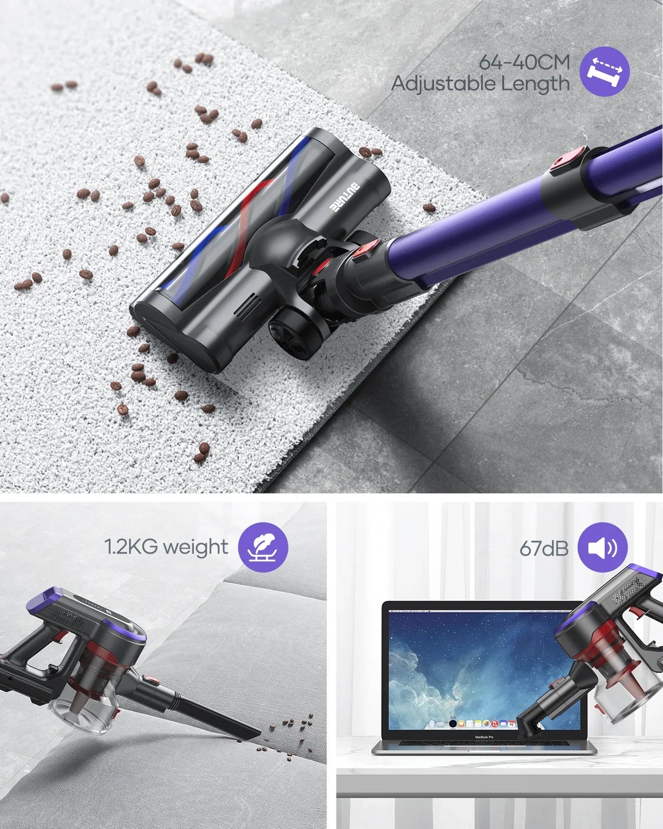 Buture JR400 Cordless Vacuum Cleaner | 400W 38KPA