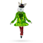 Alice in Wonderland A Dancing Hare Glass Christmas Ornament