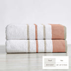 Decorative Cotton Stripe Bath Towel Set - Noelle Collection