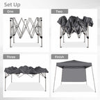 Ainfox 8ft x10ft Pop Up Canopy Tent, Portable Gazebo, Outdoor Canopy for Events With 1/2 SideWall