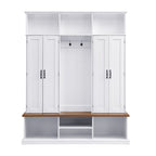Entryway Hall Tree With Bench, 3 Top Cubbies & Bottom Storage Space
