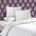 400TC Cotton Sateen Triple Scallop Embroidery Duvet Cover Set