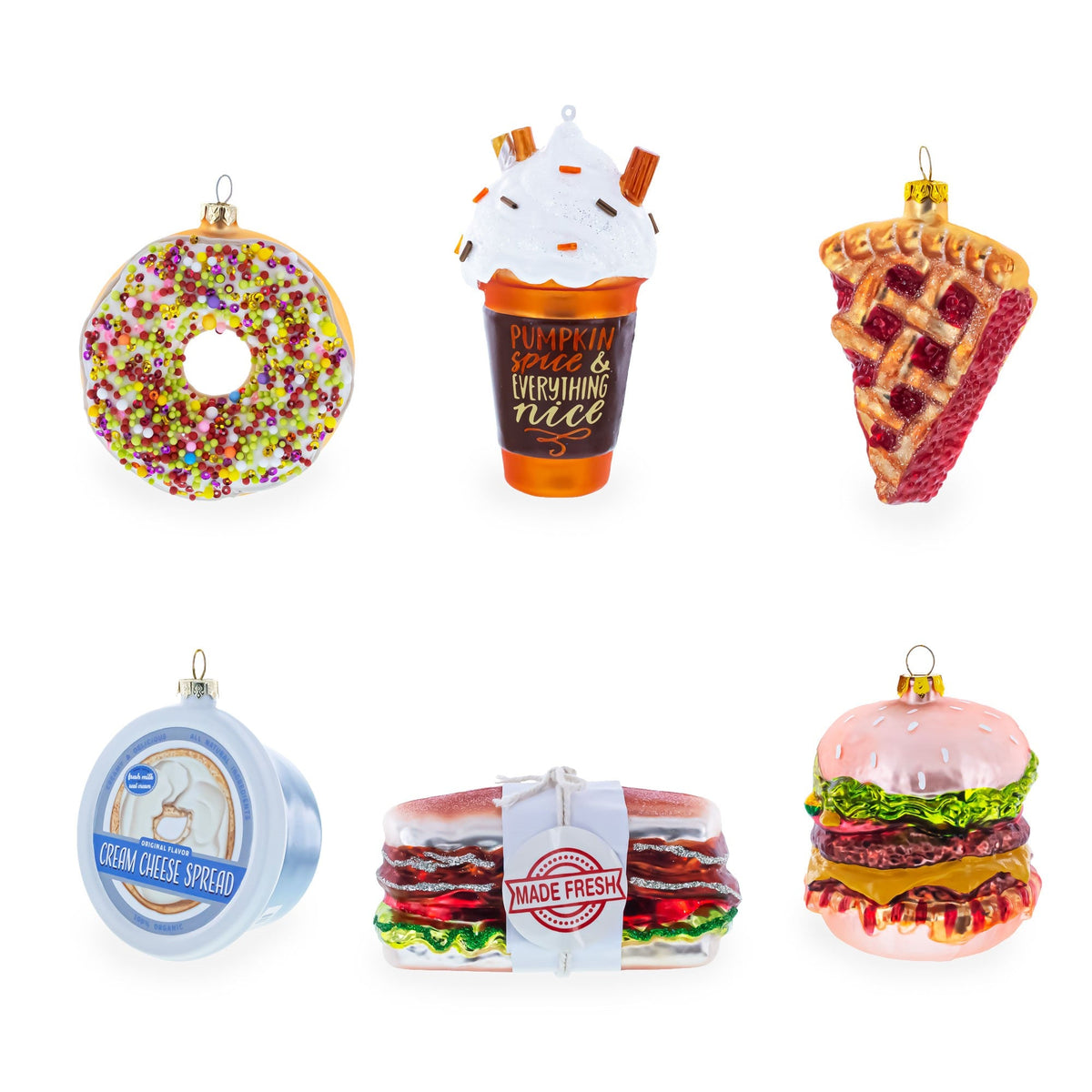 Hot Dog with Mustard Glass Christmas Ornament