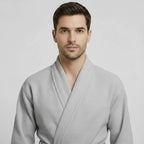 Waffle Spa Bathrobe for Men -  Absorbent, Lightweight