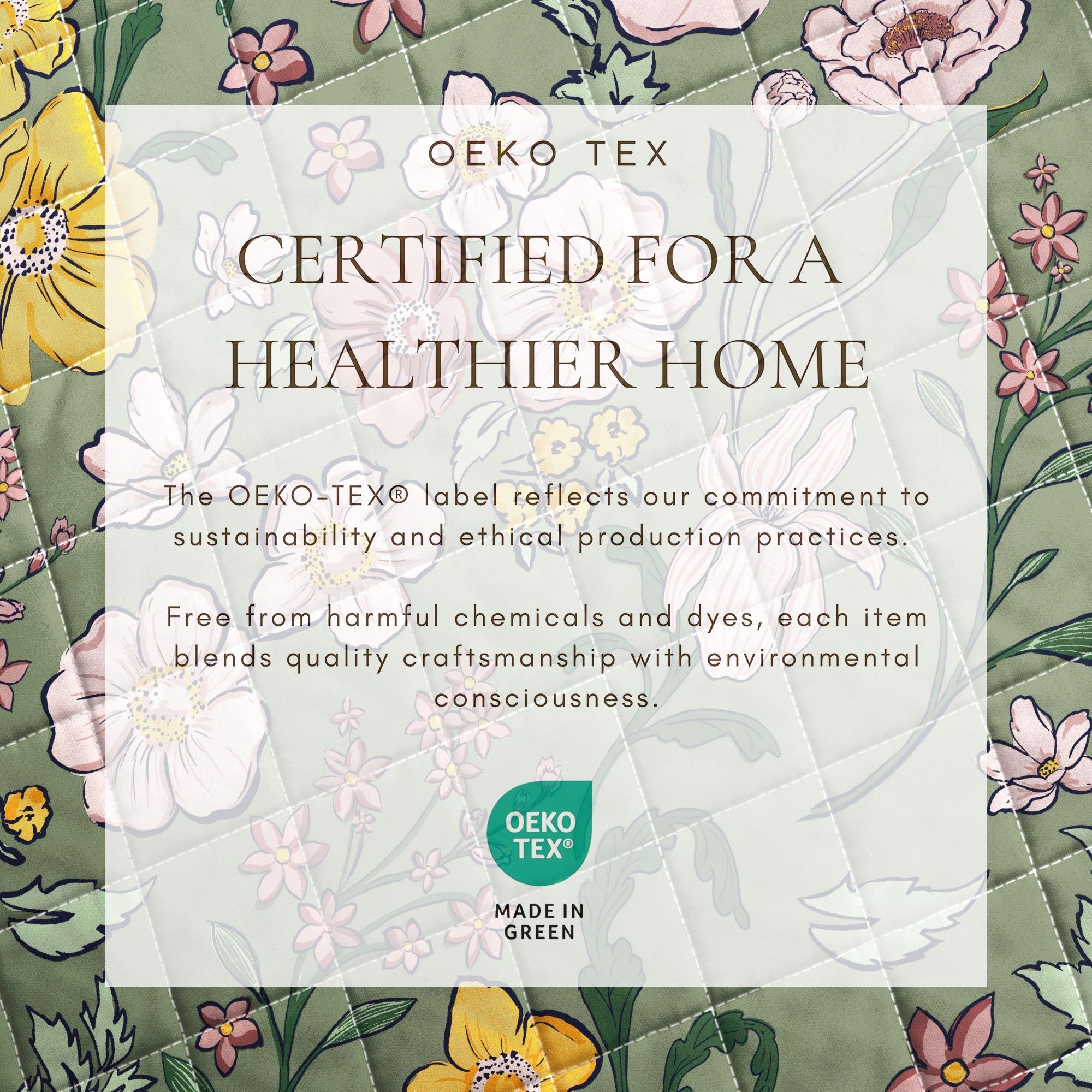 Floral Print & Scalloped Cotton Quilt Set - Gwen Collection