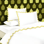 400TC Cotton Sateen Triple Scallop Embroidery Duvet Cover Set