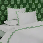 400TC Cotton Sateen Triple Scallop Embroidery Duvet Cover Set