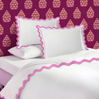 400TC Cotton Sateen Triple Scallop Embroidery Duvet Cover Set