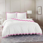 400TC Cotton Sateen Triple Scallop Embroidery Duvet Cover Set