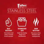Jeffers Pet Embossed No-Tip Anti-Skid Stainless Steel Pet Bowls for Dogs, Cats, Puppies, Kittens – Rubber Base, Food & Water Feeding Dish