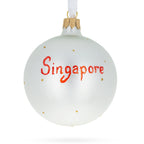 Flag of Singapore  Glass Ball Christmas Ornament 3.25 Inches
