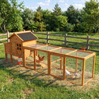Large 122-Inch Chicken Coop With Run, Nest Box & Removable Tray For 4-6 Hens (SAK19542)