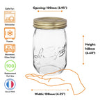 Le Parfait Screw Top Jars, French Glass Storage Jars with Colorful Airtight Screw Lids