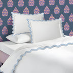 400TC Cotton Sateen Triple Scallop Embroidery Duvet Cover Set