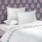 400TC Cotton Sateen Triple Scallop Embroidery Duvet Cover Set