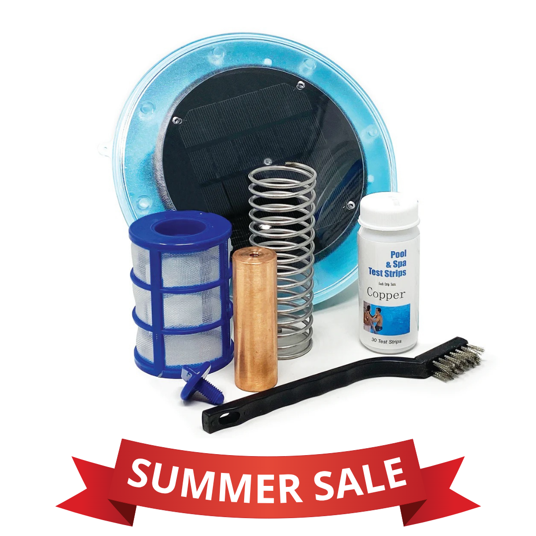 No More Green™ Original Solar Pool Ionizer (Up to 35K Gallons) | Inground & Above Ground Pools | Lifetime Replacement Program