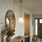 Oval Alabaster Pendant Light