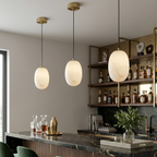 Oval Alabaster Pendant Light