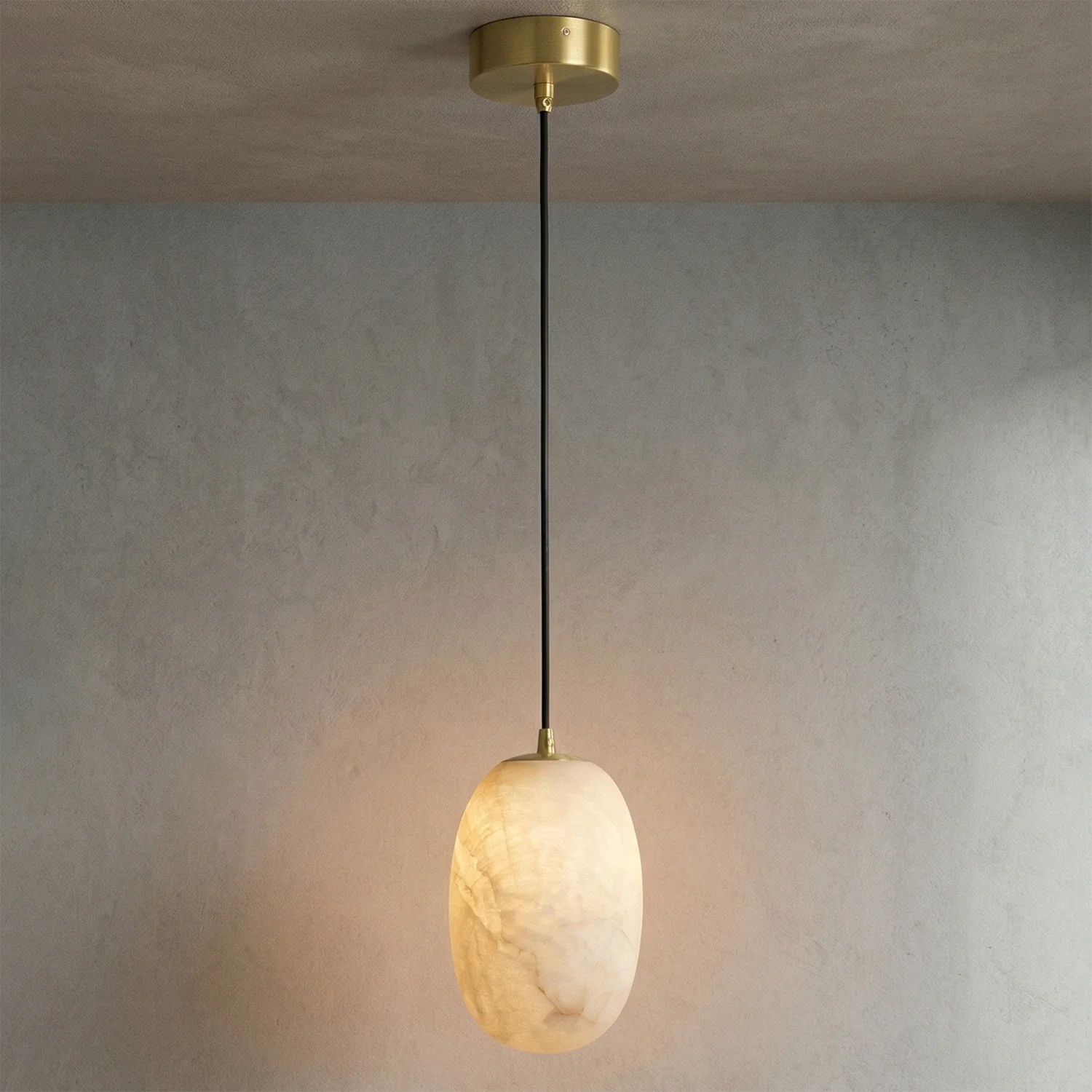 Oval Alabaster Pendant Light