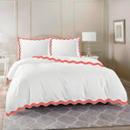 400TC Cotton Sateen Triple Scallop Embroidery Duvet Cover Set