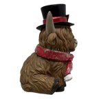 Resin Holiday Highland Cow  - Red Scarf