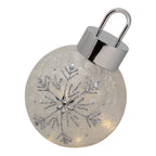 Frosted Cream Lighted Snowflake Glass Ornament