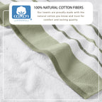 Decorative Cotton Stripe Bath Towel Set - Noelle Collection