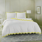 400TC Cotton Sateen Triple Scallop Embroidery Duvet Cover Set