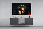 Glowing Heart Ace And Golden Dice Glass Wall Art
