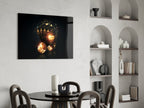 Glowing Heart Ace And Golden Dice Glass Wall Art
