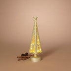 Etched Glass Tree with Star Topper LED Luminary